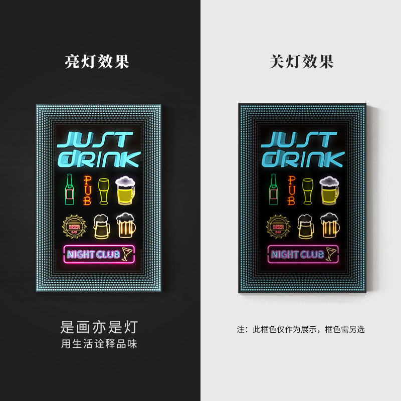 Bar luminous hanging painting neon LED ambient light painting KTV box private room dining bar tavern clear bar decorative painting