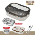Sealed insulated lunch box for students and office workers, portable compartmentalized lunch box, large capacity 304 stainless steel with soup bowl