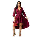 Bestselling cross-border e-commerce autumn/winter new arrivals: european and american style irregular hem longline shirt dress - direct from the factory