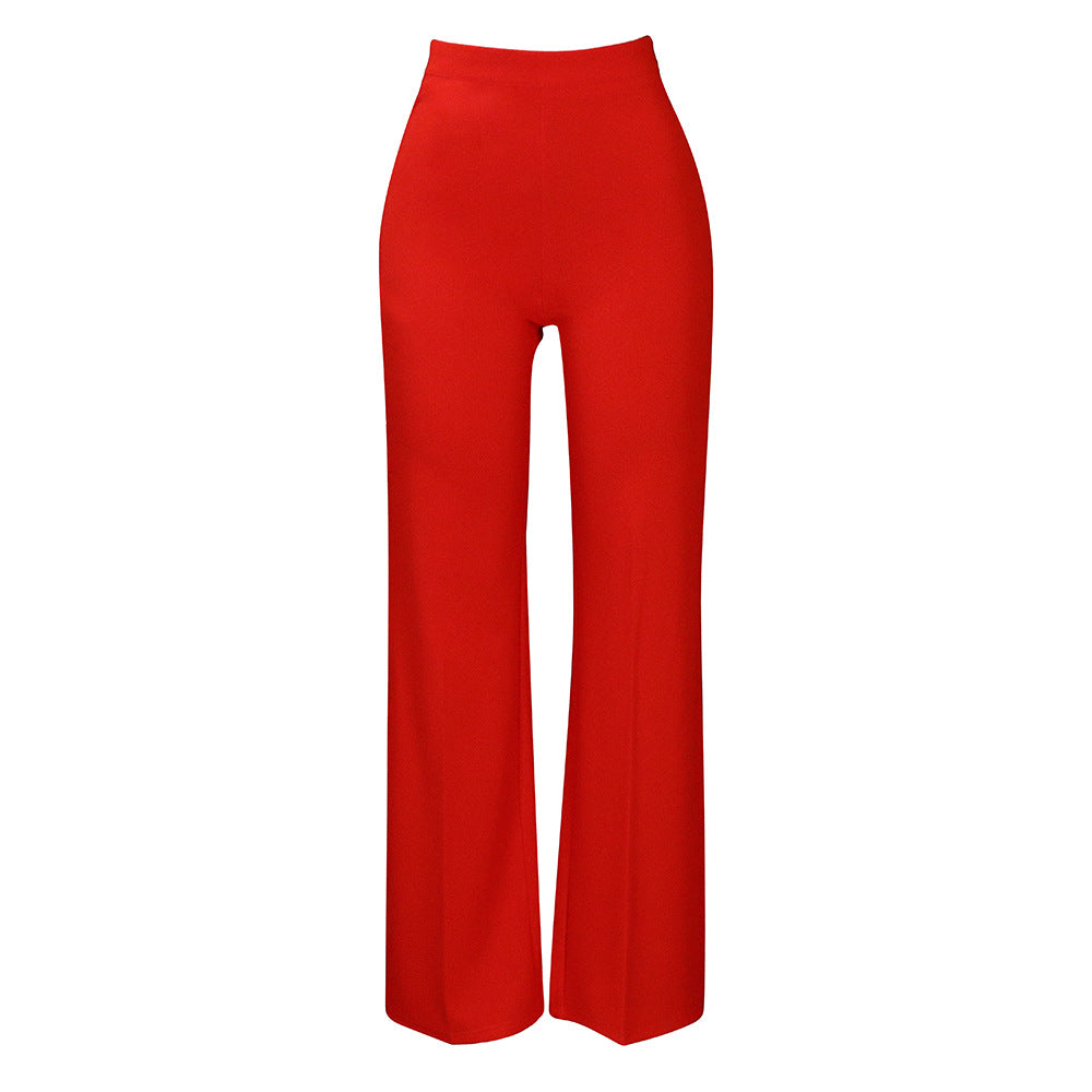 D359 european and american clothing   new fashion elegant elastic waist casual plus size wide leg pants african style trousers