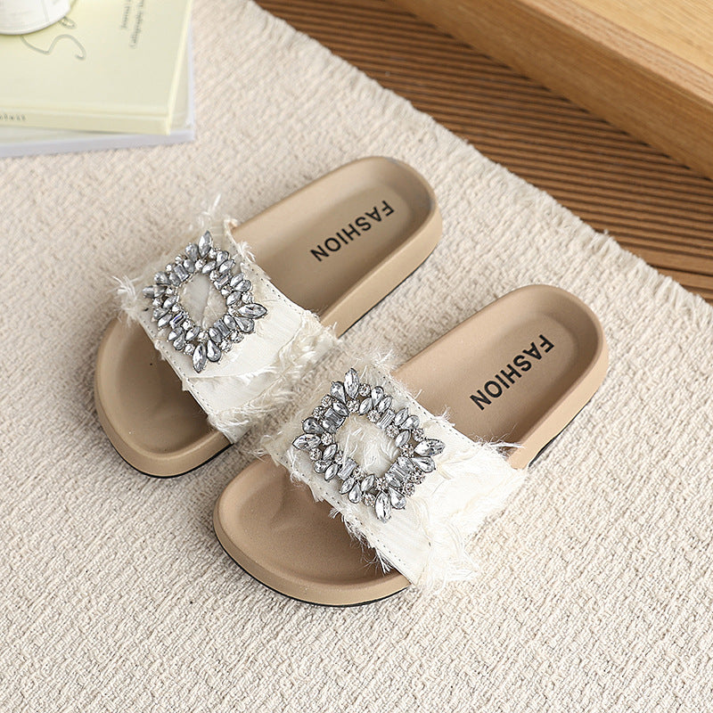 Girls' sandals & slippers - new summer collection - kids' shoes - baby girls' rhinestone princess style slippers - indoor & outdoor