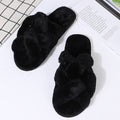 2024 source manufacturer cross stuffed slippers fall and winter new arrival indoor heattech cotton slippers thickened leaky toe furry slippers