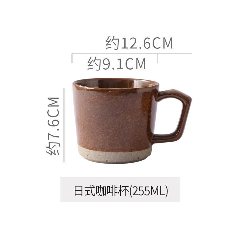Retro japanese style mug kiln clay cup afternoon tea latte latte cup cake dessert plate for home mug