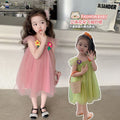 Girls' summer dress  new style: trendy and sweet sundress for baby girls - princess mesh dress with spaghetti straps