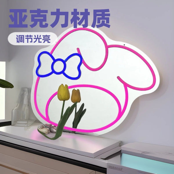 LED mirror luminous neon Kulomie makeup mirror acrylic luminous light bedroom arrangement ambient light gift