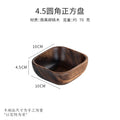 Walnut wood fruit platter solid wood round salad bowl dish dinner plate household kids fruit plate wholesale wooden tray