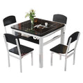 Square dining table tempered glass dining chair combination small apartment home dining table minimalist square table double-layer small table