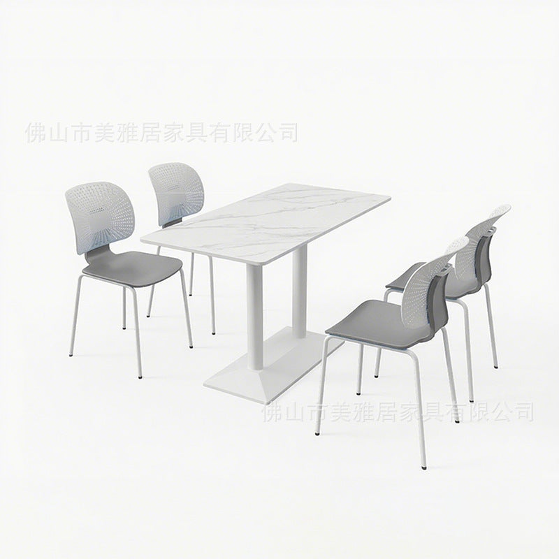 Company staff restaurant School canteen Custody class Table and chair combination 4 people 6 people Staff dining table and chair Rock slab table Commercial