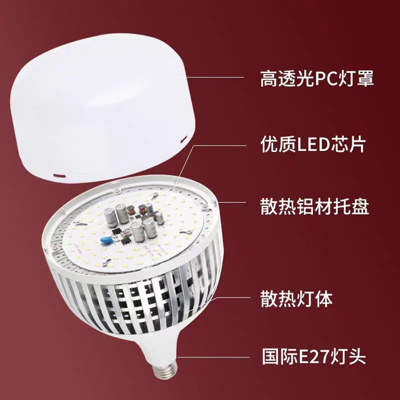 LED energy-saving light bulb high-brightness high-power light bulb E27 screw household factory workshop warehouse stall lighting
