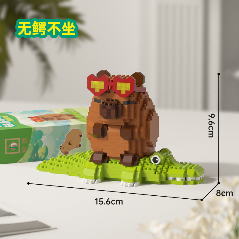 Compatible with lego children's educational toys capybara building blocks assemble toys cartoon dolls boys and girls ornaments
