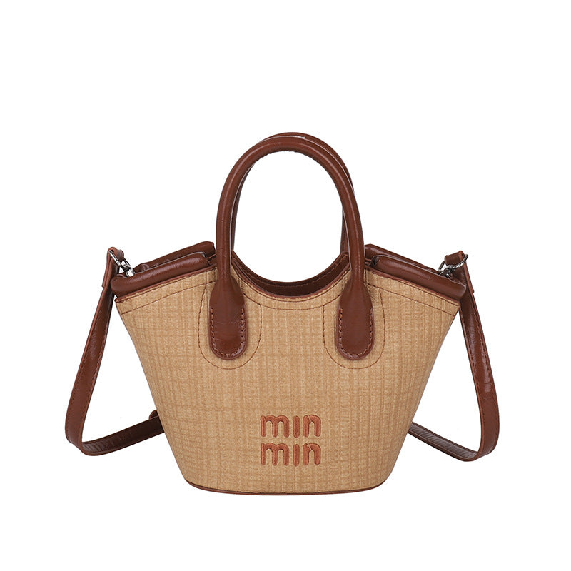 summernew arrival miu satchel tote bag women's 2025new arrival shoulder crossbody vegetable basket bucket