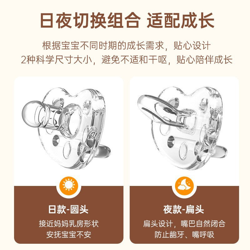 Factory direct sales of all-liquid silicone, thumb type, nipple type, baby sleep all-silicone pacifier