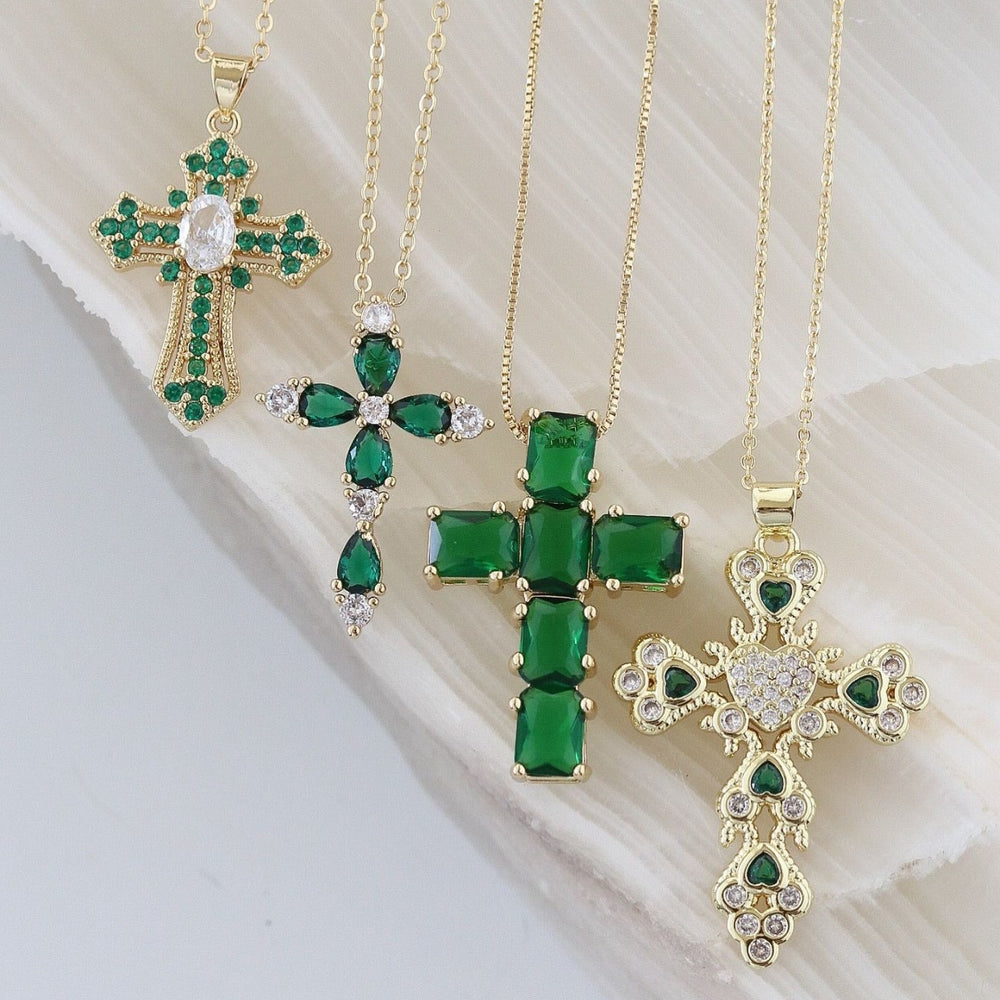 Wholesale cross necklaces: european and american retro minimalist diamond-studded pendant choker - trendy, high-end, and influencer-approved jewelry
