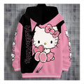 Kids' hoodie jacket, cross-border hot seller: cute cartoon print fashion zip-up hoodie for girls, dropshipping available