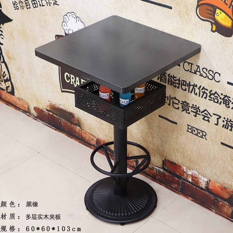 Bar clear bar ktv cafe high table and chair combination retro bar stool industrial style bistro loose table