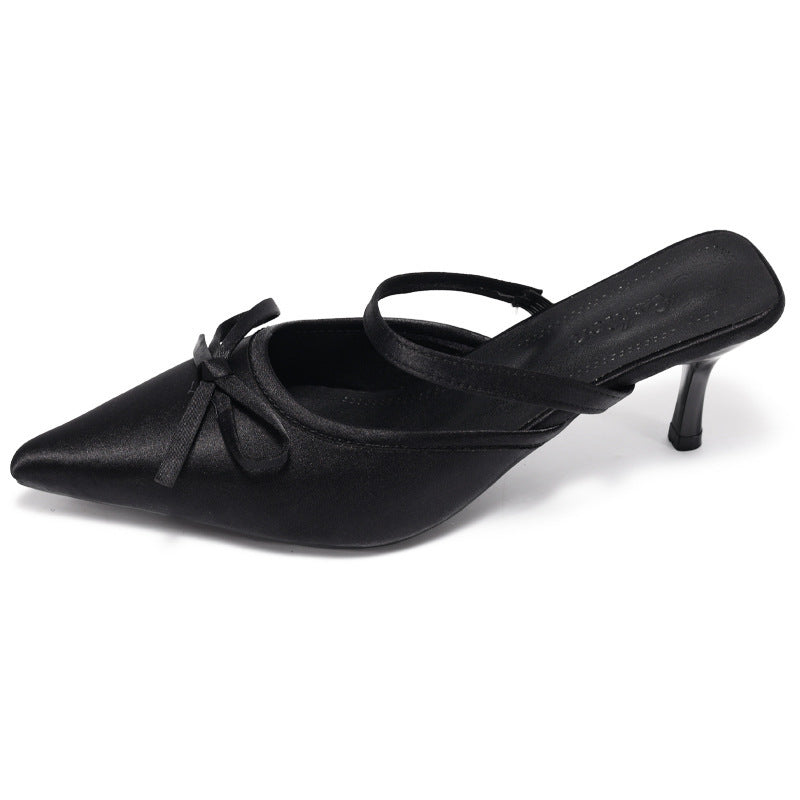 Pointed-toe stiletto slippers, women's outerwear slip-on mules, 2026 summer fashion european and american style high heels wholesale