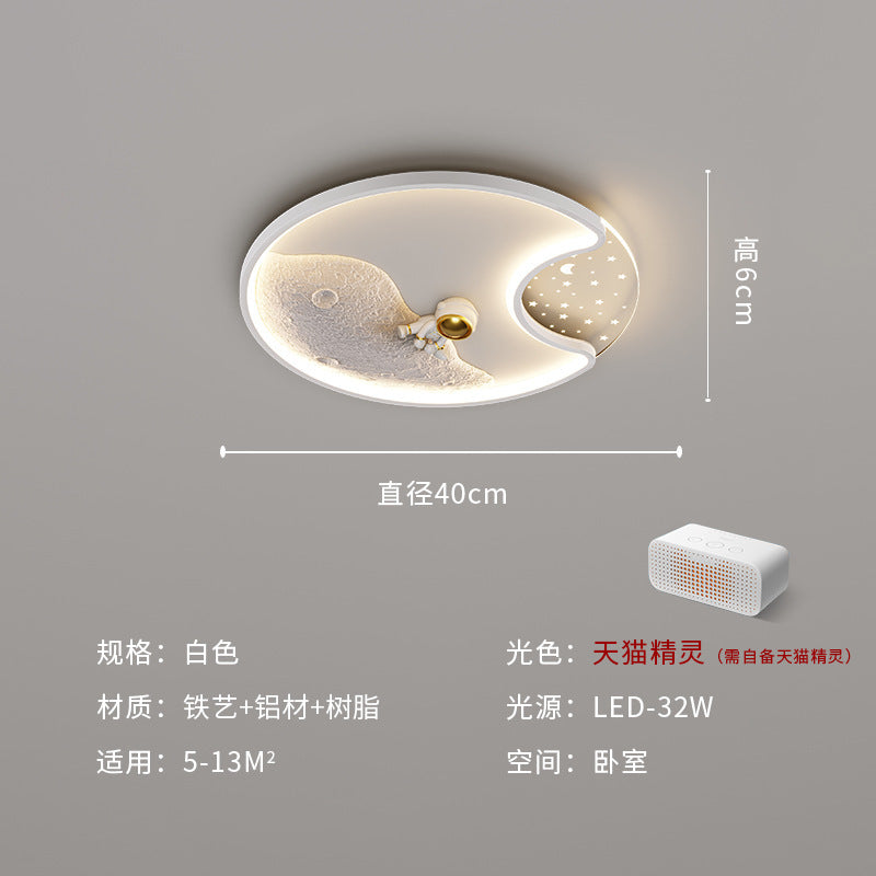 Children's room eye protection full spectrum astronaut ceiling light, boys and girls bedroom room warm lighting LED lamps