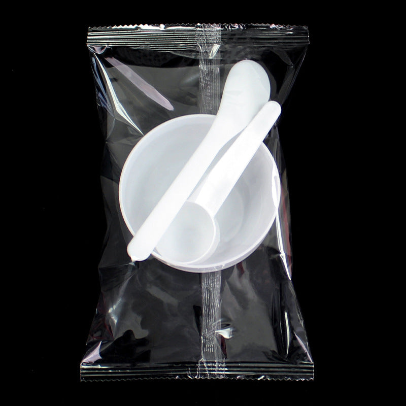 Beauty mask bowl individually packaged mask mixing tool three-piece set plastic bowl + stirring stick + 20ml measuring spoon