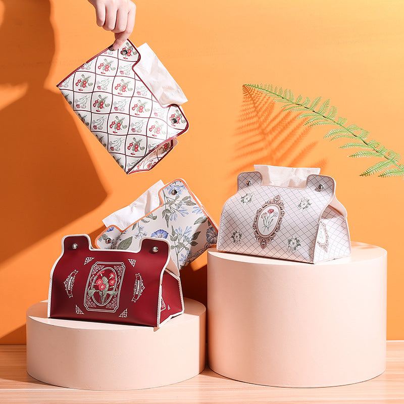 European retro style tissue box household dining table restaurant napkin paper box storage box paper box creative high-end car