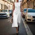 2025 new arrival: women's sleeveless crew neck fashionable casual maxi dress for summer - perfect for cross-border e-commerce, independent websites, and amazon