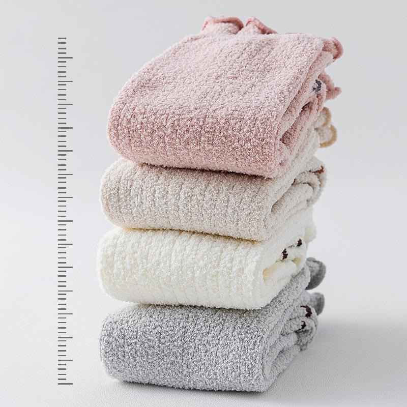 Babylon children's long socks fleece-linedthickened coral fleecekids socks breathable baby thick socks baby socks