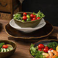 Creative ceramic special-shaped bowls, plates and tableware combination stylishclassy sense kiln-turned ceramic plate western food steak plate