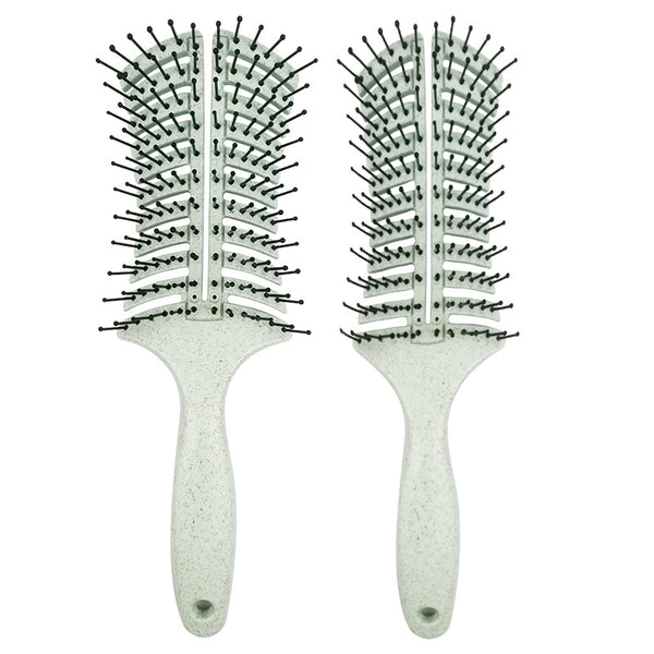 Wheat straw fish bone comb hair skin massage comb hollow ribs comb hair comb modeling large curved comb