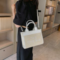 Straw woven tote bag summernew arrival bag for women cross-border small square bag letter patchwork tote bag export women's bag