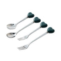 High-style ceramic handle forks, stainless steel household spoons, heart-shaped coffee stirrers, creative dessert spoons - wholesale