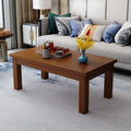 Double-layer solid wood for home living room small apartment simple tea double-layer chinoiserie rectangular pine office tea table