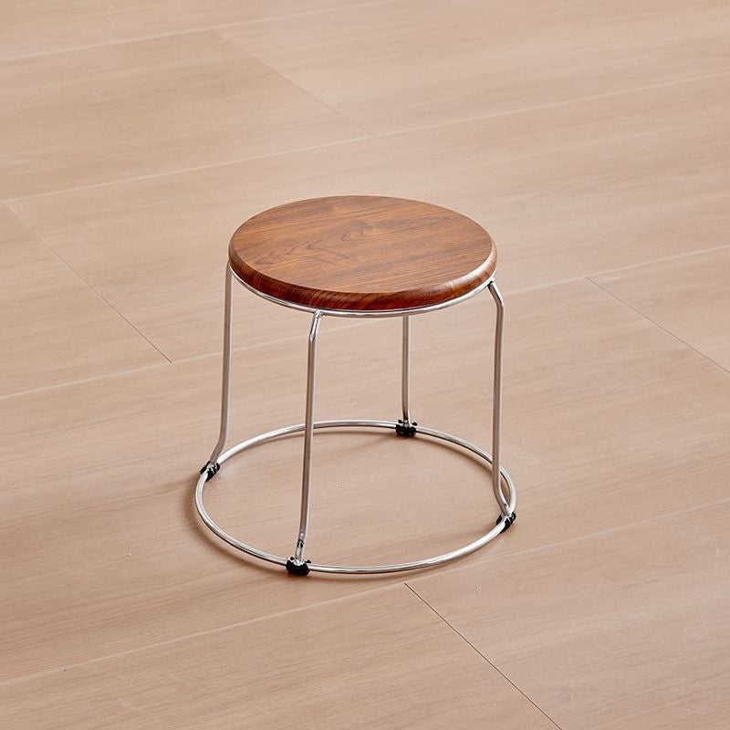 Soft stool, durable shoe changing stool, casual stool, for home bench, solid wood surface low stool, round stool, thickened steel stool