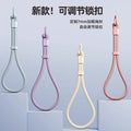 New adjustable buckle short phone lanyard - durable, sturdy, drop-proof, minimalist braided wrist strap for men and women