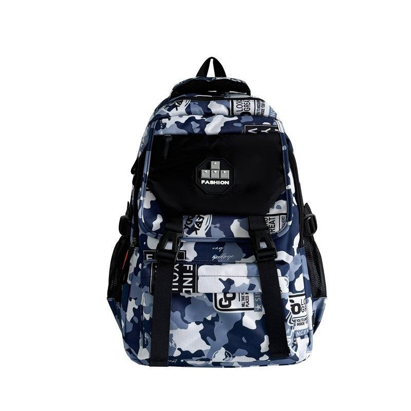 Junior high school student schoolbag female and male large capacity strong and durable backpack college student high school primary school camouflage travel backpack