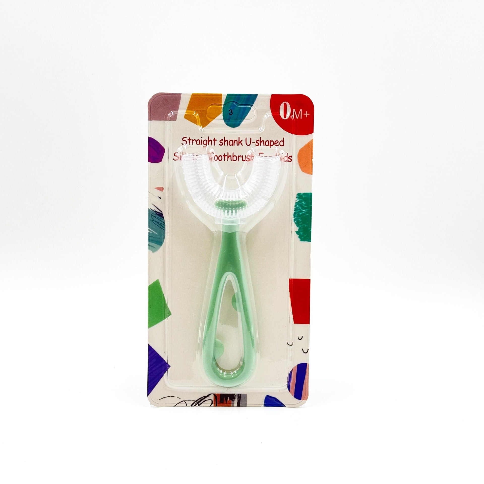 English card-mounted children's u-shaped toothbrush soft-bristled silicone oral cleaning children's toothbrush mouth-containing baby toothbrush