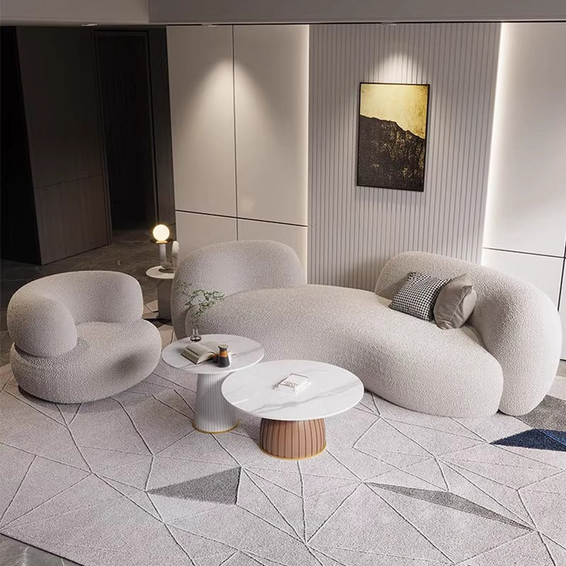 Accessible luxury cashmere fabric curved sofa coffee table modern casual living room beauty salon clothing store furniture popular