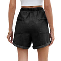 European and american cross-border e-commerce summer new arrivals:  independent store washed, rolled-hem, elastic waist, drawstring denim shorts for women