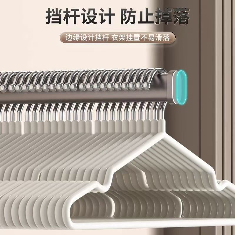 No-drill clothes hanging rod - space-saving wall-mounted garment rack for home & balcony, with multi-purpose hooks