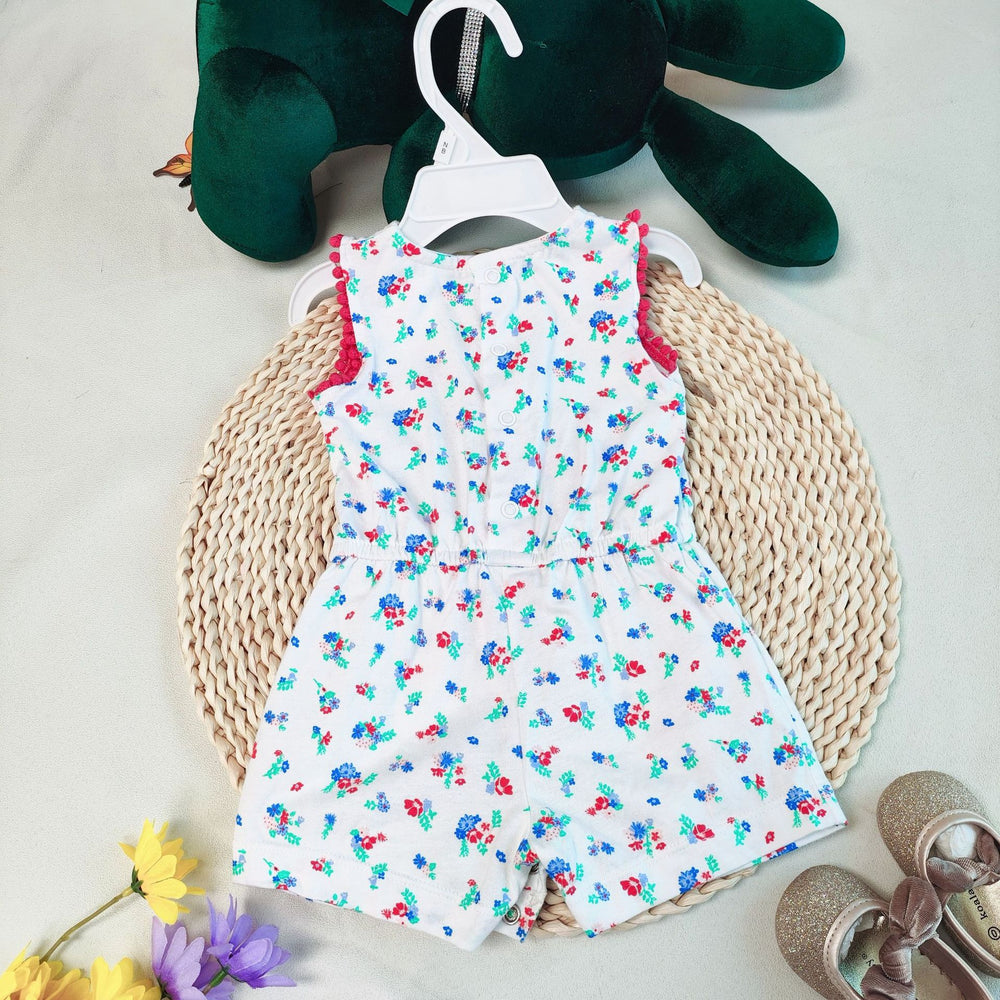 Export original order female infant one-piece short-sleeved summer jumpsuit pure cotton casualcute short climbing summer climbing suit