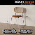 Solid wood backrest in wood color + glossy toffee brown seat cushion