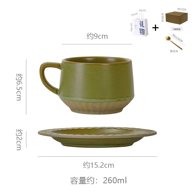Vintage ceramic coffee mug - rustic pottery, premium feel, creative & unique ceramic drinking cup - office latte mug