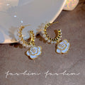 French chic camellia pearl earrings - 2026 new arrival, versatile & elegant studs, unique & trendy earrings