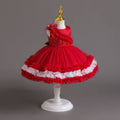 Export kids dress red wedding dress cake princess dress female flower girl first birthday banquet dress baby dress