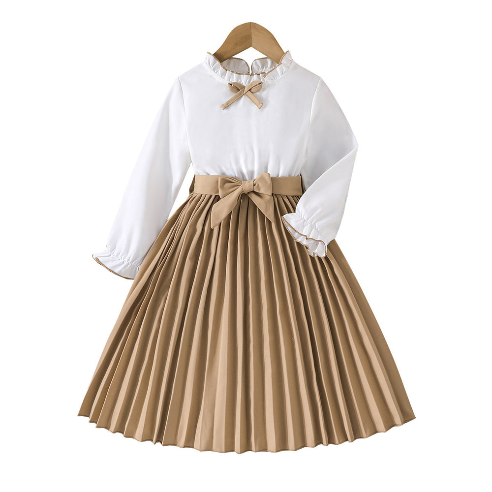 fall and winterlong sleeveshot selling cross-border in stockgirlwhitetops+patchwork 100% off dressfactory direct sales
