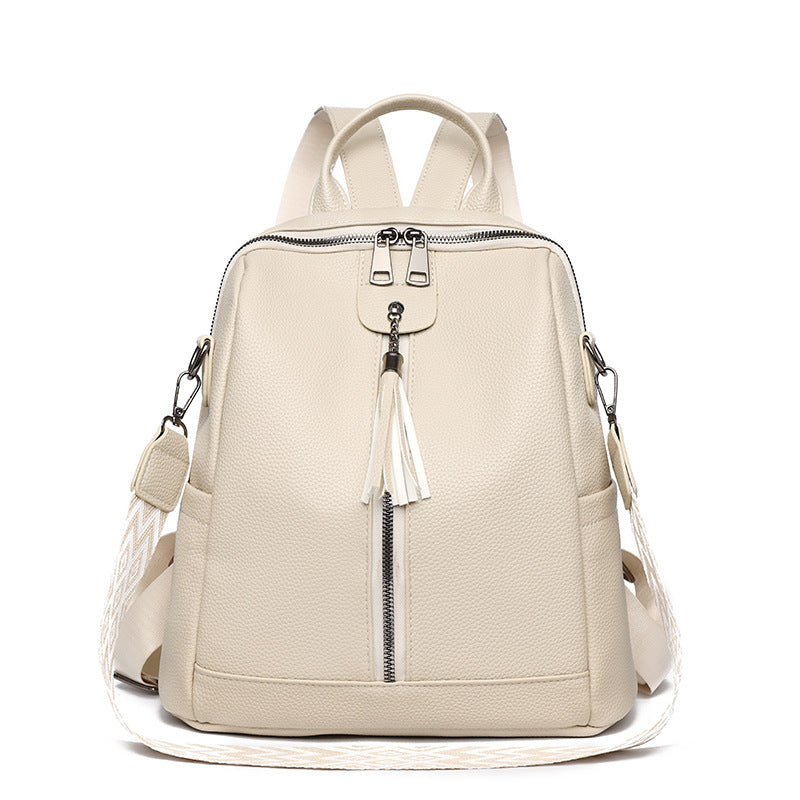 Bags, backpacks wholesale  year retro tassel fashion backpacks women's soft leather solid color large-capacity women's bags