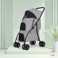 Double-layer pet stroller - lightweight, foldable, for small to medium dogs and cats - outdoor walking cart for dogs and cats