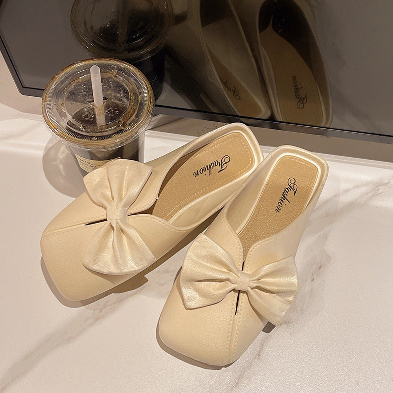 2024summer baotou slippers women's popular ins simple lazy western style sweet fairy style one-line sandals for women