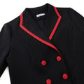 Professional commute suit dress set - color block, cinched waist, premium fabric two-piece set