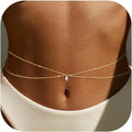 Personalized sexy double-layer 3d heart pendant waist chain - perfect for women's summer beachwear