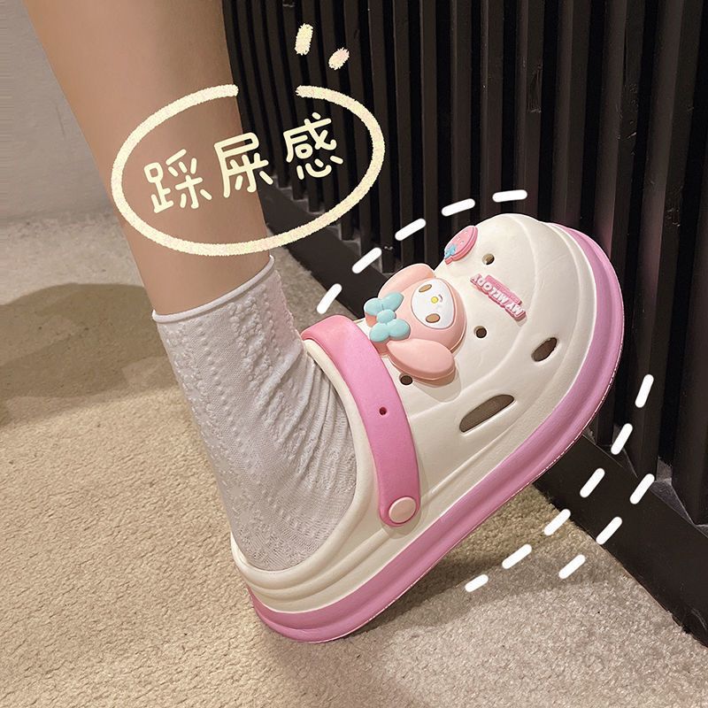 2025new arrival shit-stepping clogs for women outwearsummercutepopularthick sole nurse beach two-wear toe-cap slippers