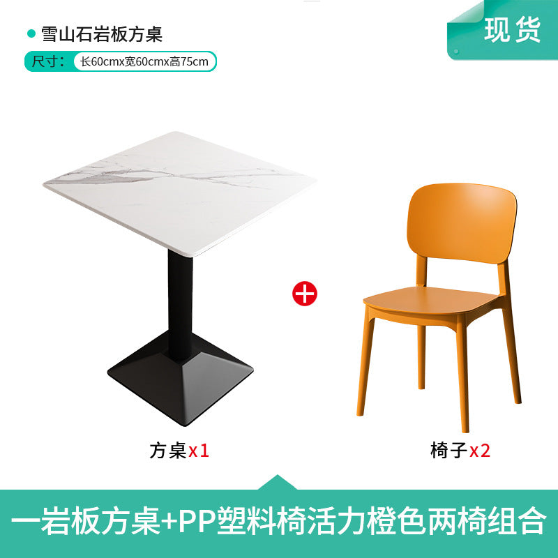 Company staff canteen dining table and chairs student canteen snack bar combination catering commercial 4 staff school restaurant